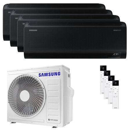 Condizionatore Samsung Windfree Black quadri split 7000+7000+7000+7000 BTU inverter A++ wifi unità esterna 8 kW
