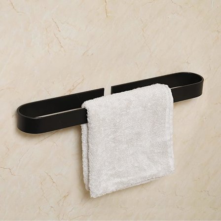 Ingen boring lim baderom bar håndkleholder - lim aluminium svart bad bar 40cm