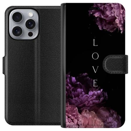 Apple iPhone 16 Pro Max Plånboksfodral Kärlek och blommor