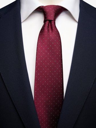 John Henric Men's Bordeaux Krawatte Mikropunkt Size 7,5