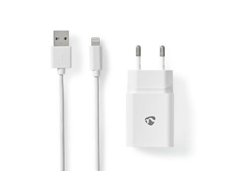 NEDIS Laddare Vägg 2.4 A Lightning 1m V - Lyreco - Datorprodukter - Surfplattor och smartphones - Laddare - Vägg