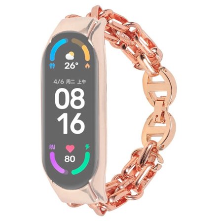 Xiaomi Mi Band 7 coolt klockarmband i rostfritt stål - Roséguld