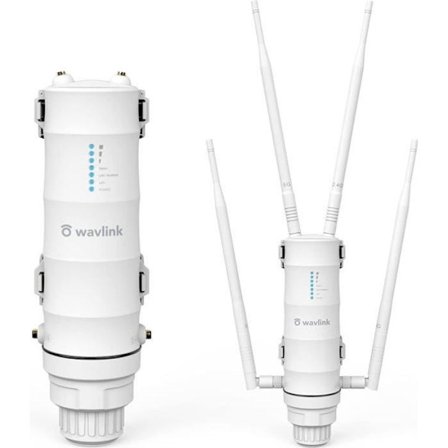 Wavlink AC1200 Kraftig Utendørs WiFi-forsterker/Repeater med PoE/Dual-Band 2.4+5G/4 Langtrekkende WiFi-antenner