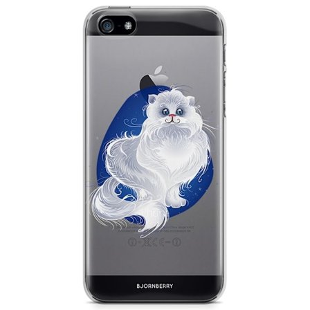 Bjornberry iPhone 5/5S/SE TPU Skal - Vit Katt