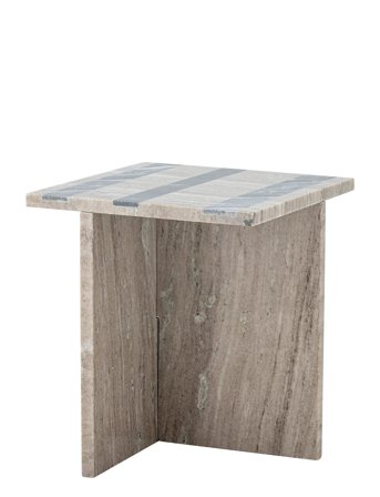 Bloomingville Clea Side Table, Brown, Marble - Beige - 35.5X40X35.5CM