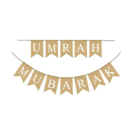 Ramadan Festival Flag Umrah Mubarak Tryk Burlap Banner Swallowtail Bunting Party Tilbehør Baggrund Layout Props