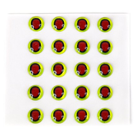 Epoxy Eyes 5,1 mm oval dubbel, Chartreuse