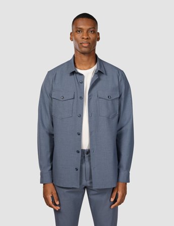 Shaping New Tomorrow - Essential Overshirt - Storm Blue Melange - Herre - Størrelse M