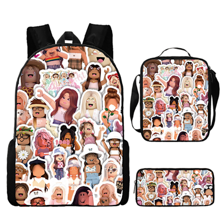 Roblox studentsekk Koreansk versjon av barneskole- og ungdomsskoleelevers sekk ins stil motetrend sekk tredelt sett A12