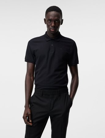 J. Lindeberg Troy Pique Polo Shirt - Black - S