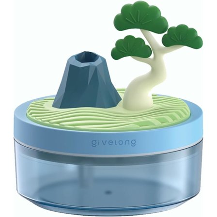 Mikrolandskap Luftfuktare, med 320ml Vattentank, Justerbart Dimläge och Bytbara LED-Ljus, Vattenlös Automatisk Avstängning