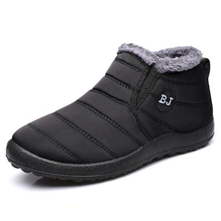 Dames Støvler Slip On Vinterstøvler Trend 2023 Vinter Sko Til Kvinder Booties Korte Vandtætte Sne Pels Støvler Ankel Bota Feminina Black 1 37
