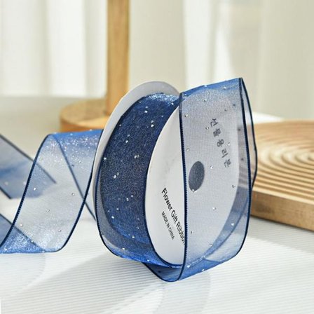 Organza Garn Bånd KONGEBLÅ