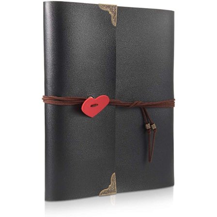 Skrapbok i skinn, fotoalbum, bryllupsgjestbok, DIY-minner med