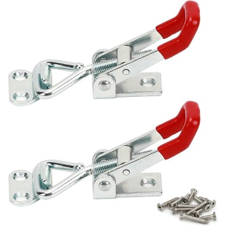 Strammespenne, liten spak vippestrammer justerbar, holdekraft låseknapp lås vippe 150 kg, med 8 metallskruekapasitet