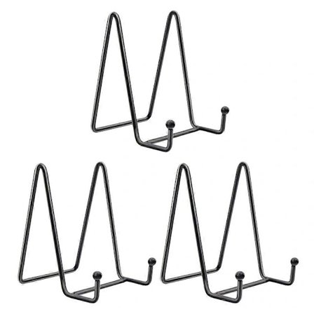 3 stk. Bordstaffelier Maleri Billeddisplay Stativ Fotoramme Staffeli Flad Display Stativ