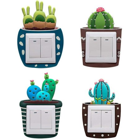 4 stk. Nattelys Diorama Veggklistremerke Beskyttende Deksel