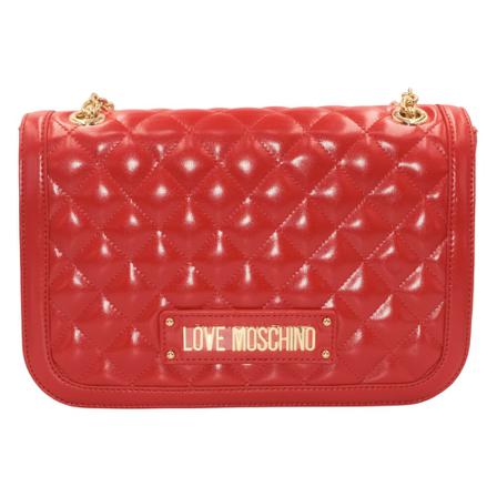 Love Moschino, Quilted bag with logo Rood, Dames, Maat:ONE Size,leer
