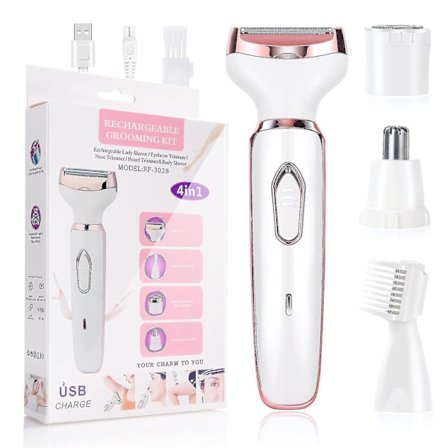 4 In 1 Electric Ladies Shaver Usb Rechargeable Waterproof Ladies Shaver
