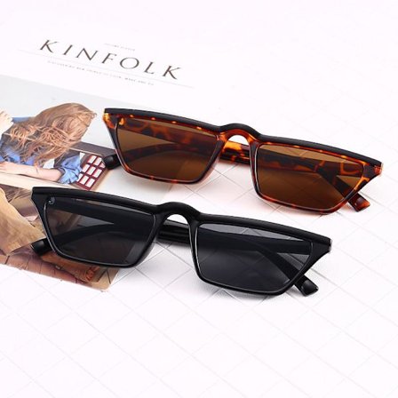 Små rektangulære solbriller trend 2025 Svart nesetipp