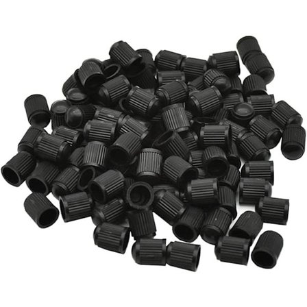 Dækventilhætter, pålideligt materiale, tyk og stærk plastik, anti-korrosions ventilhætter til biler, lastbiler, cykler, motorcykler (100 stk.)