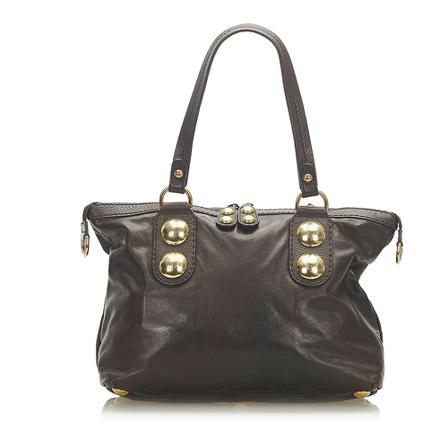 Gucci Vintage, Pre-owned Leather Shoulder Bag Bruin, Dames, Maat:ONE Size