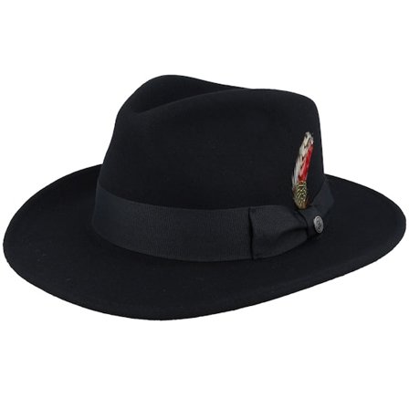 Jaxon & James - Noir fedora Chapeau - Ford Black Fedora @ Hatstore