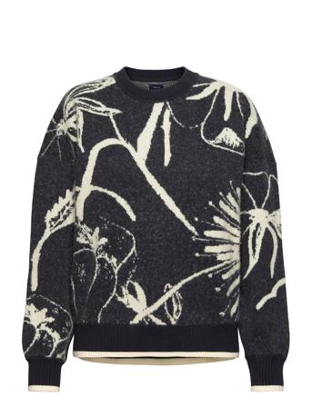 D2. Intarsia Flower C-Neck Pullover Multi/mønstret GANT