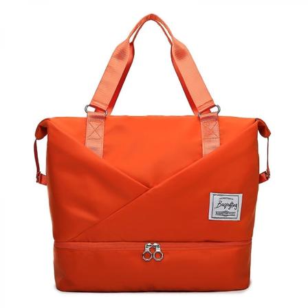 Stor kapacitet för torr och våtseparering Weekendväskor för kvinnor Resor Lätt vattentät bärväska (orange)
