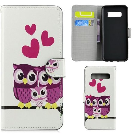 Plånboksfodral Samsung Galaxy S10 Plus - Ugglor & Hjärtan