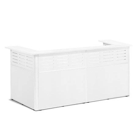 Receptionsdisk TREAT, 4 sektioner, U-formet, hvid