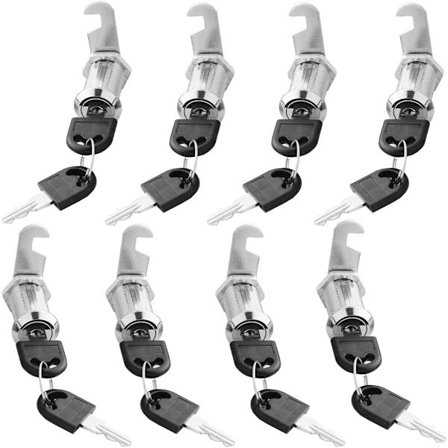 Cylinder Cam Lock, 8PCS Mailbox Lock med 16 nycklar skåpdörrlås Cylinder Cam Cam Lock för brevlåda låda skåp kontor(16mm+20mm)