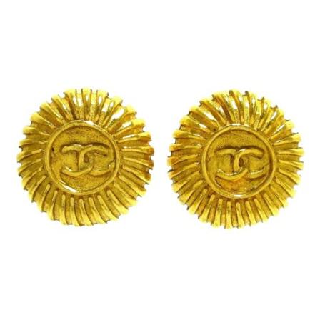 Chanel Vintage Pre-owned Metall rhngen gul, Dam Vintage Smycken, Dam, Storlek: ONE SIZE