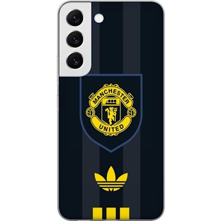 Kompatibel Mobilcover til Samsung Samsung Galaxy S22 5G Manchester United Adidas logo skjold fodbold klub plakat Premier League retro gul sort design