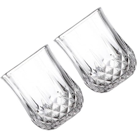 Elegante diamantmønstrede glass Highball Tumblers for øl juice melk te 210ml Sett med 2