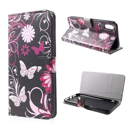 Butterfly läder iPhone Xs Max fodral - Flerfärgad