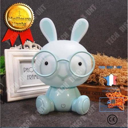 Nattlampa - TECH DISOUNT - Glasögonkanin - LED - Blå - Barnrum dekoration