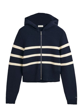 Striped Breton Knit Sweater Navy GANT