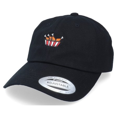 Abducted - Chicken Wings Black Dad Cap Unconstructed Black Cap - @ Hatstore