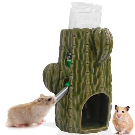 Hamster vandflaske kompatibel med glastank, 2-i-1 justerbar hamster vandflaske 80 ml Gerbil vandflaske med stativ, 1 stk.