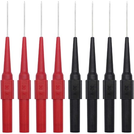 8 st 0,7 mm Multimeterprober Nåltest för Multimeter Bilindustriuttag Industri 4 mm (Röd & Svart)
