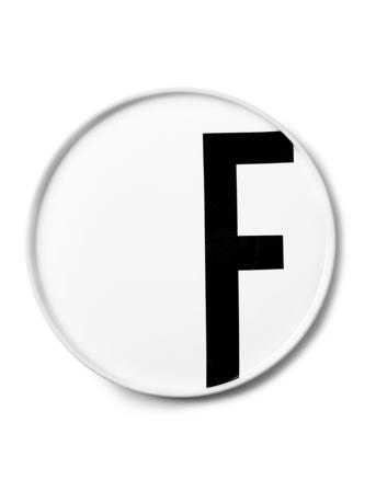 Porcelain Plate A-Z White Design Letters