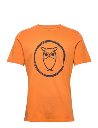 Owl T-Shirt - Gots/Vegan T-shirt Orange Knowledge Cotton Apparel