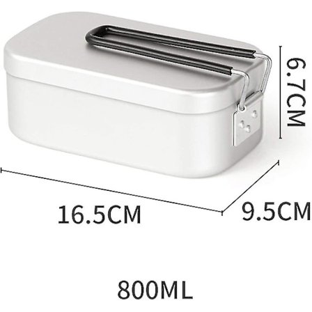 Utomhus Lunchbox i Aluminium, Campingsskål med Lock, Bärbar Campingsskål
