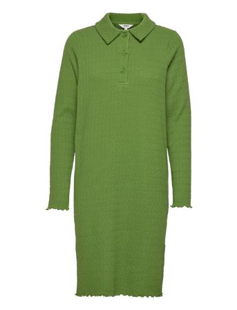 Objabby L/S Polo Dress 119 Dresses Knitted Dresses Vihreä Object