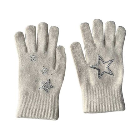 Stickade Varma Handskar med Full Finger Snowboardhandskar Vinter Pekskärmshandskar Tjocka Isolerande Handskar med Full Finger Grå[YJD]