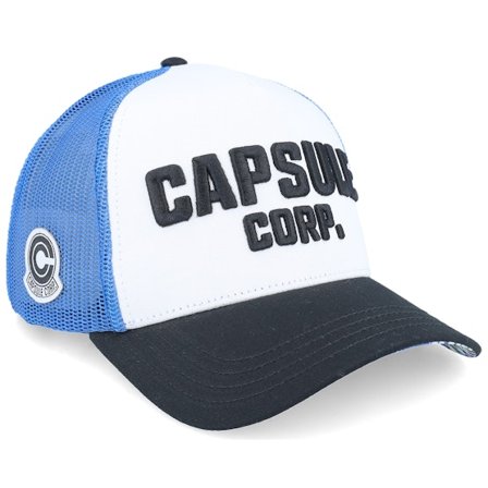 Capslab - Dragon Ball Capsule White/Blue/Black A-Frame Trucker Trucker White Cap - @ Hatstore