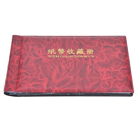 30 Siders Papirpenger Valuta Seddel Samlealbum Oppbevaringsbok Bill Pengeholder Rose Rød