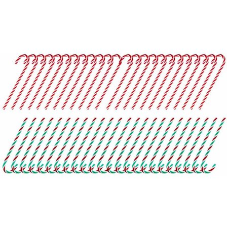 48 stk. Plastik Jule Serie Falske Snoede Sukkerstokke Krykke Legetøj til Juletræ Hængende Dekorationer