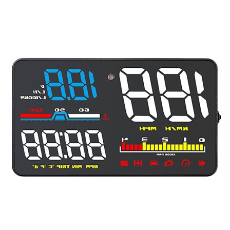 Bil Speedometer Omdrejningstæller med Overhastighedsalarmfunktion Forrude Projektor